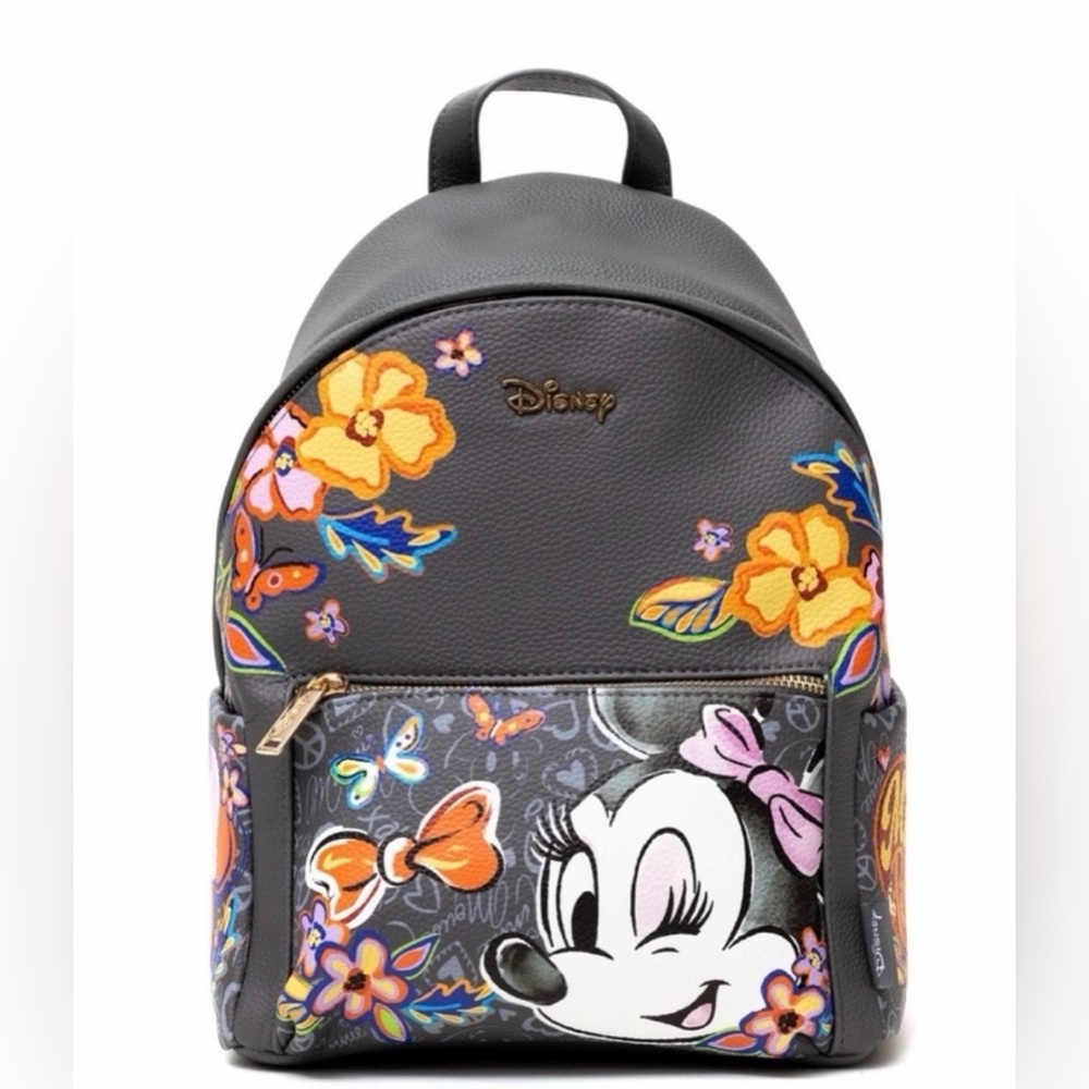 Disney Black Minnie Mouse Floral Mini Backpack